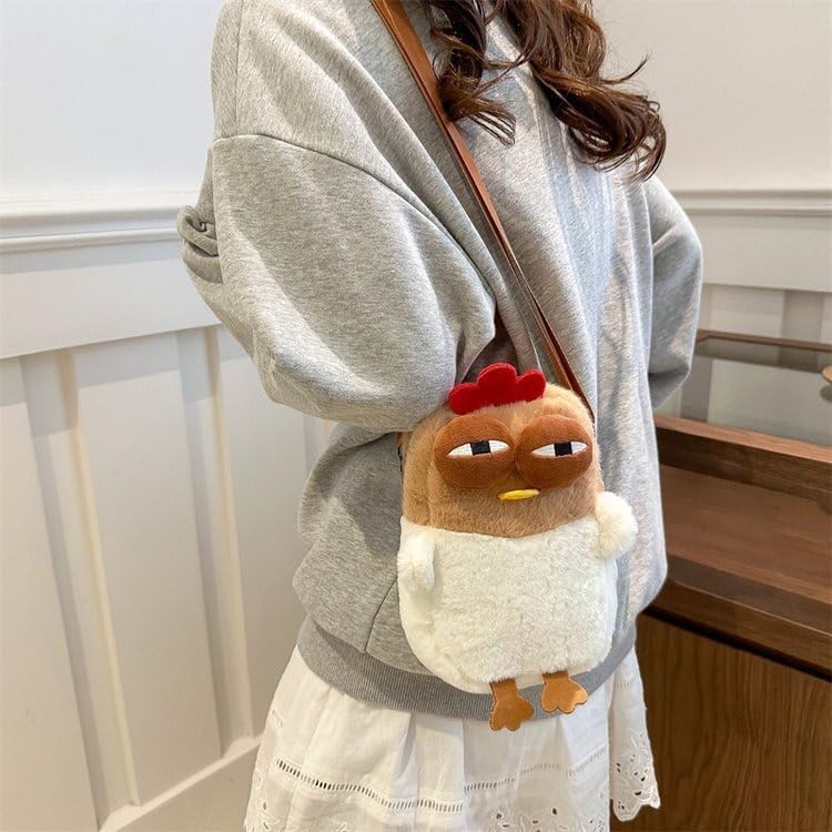 Ueeksry Cute Plush Chicken Purse Fluffy Hen Wallet Purse, Novelty Bag, Kawaii Stuffed Animals Shoulder Bag for Women - Image 5